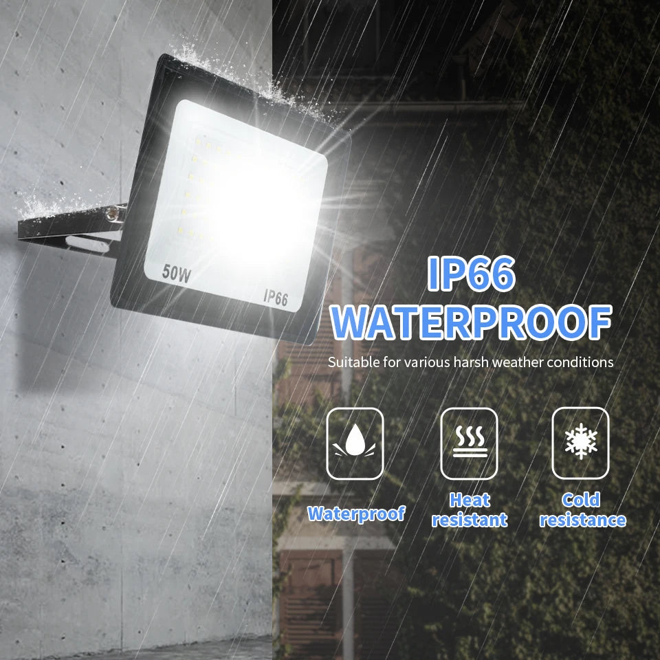 LED Floodlight Spotlight AC220V AC110V Ultra-bright Waterproof Light 10W 20W 30W 50W 100W 150W 200W 300W Garage Factory Lighting