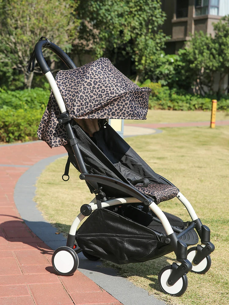 6+ Canopy&Mattress Fit for YOYO3 YOYO2 YOYA Waterproof Thicken Fabric Leopard Print Sunshade Cushion Baby Stroller Accessories