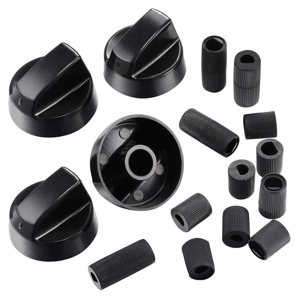 4pcs Control Knobs With 12pcs Adapters Gas Stove Control Knob For Home Kitchen Cookers Stoves Ovens Knobs