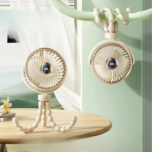 Stroller fan baby stroller portable octopus mini small USB rechargeable mute dormitory clip type