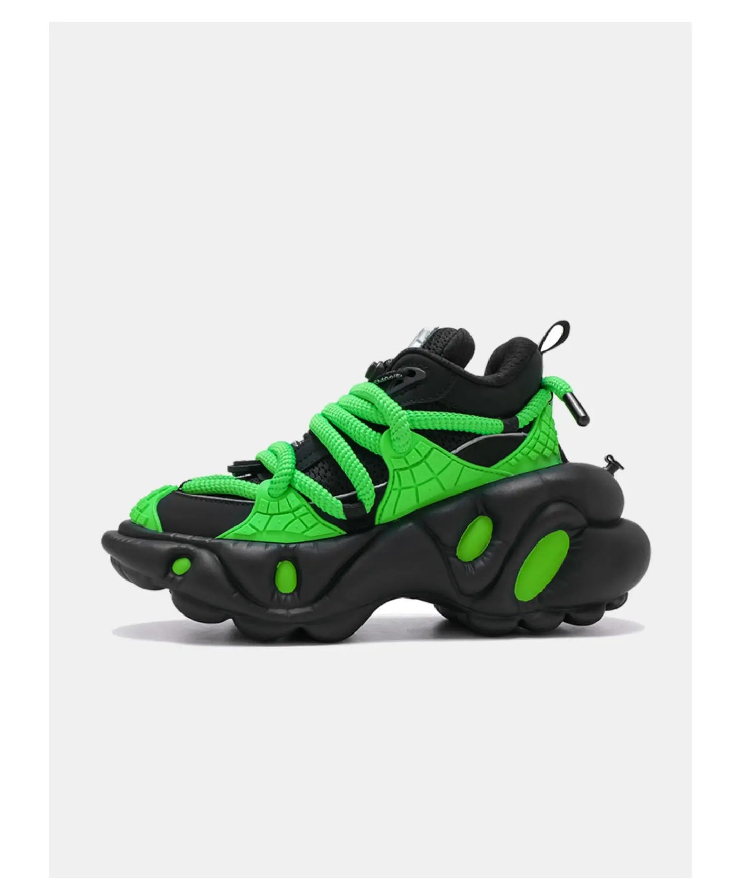 Super Soft Thick Sole Women/men Sport Shoes Lace Up Breathable Mesh Sneaker Casual Black/green Dad Shoes Platform Fashion Shoes