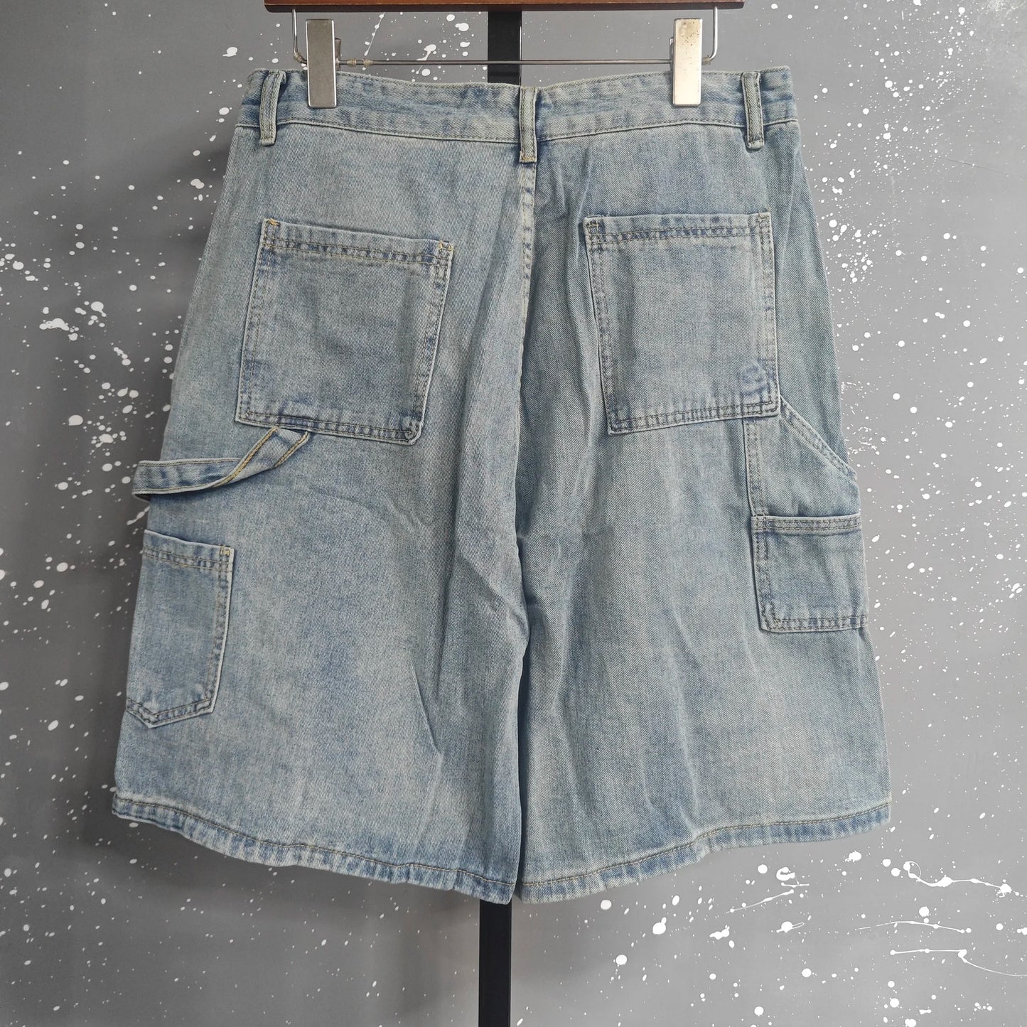 IEFB Workwear Men's Denim Shorts Multi Pocket Wide Leg Baggy Fit Casual Summer Streetwear Casual Cargo Jeans 9X2957