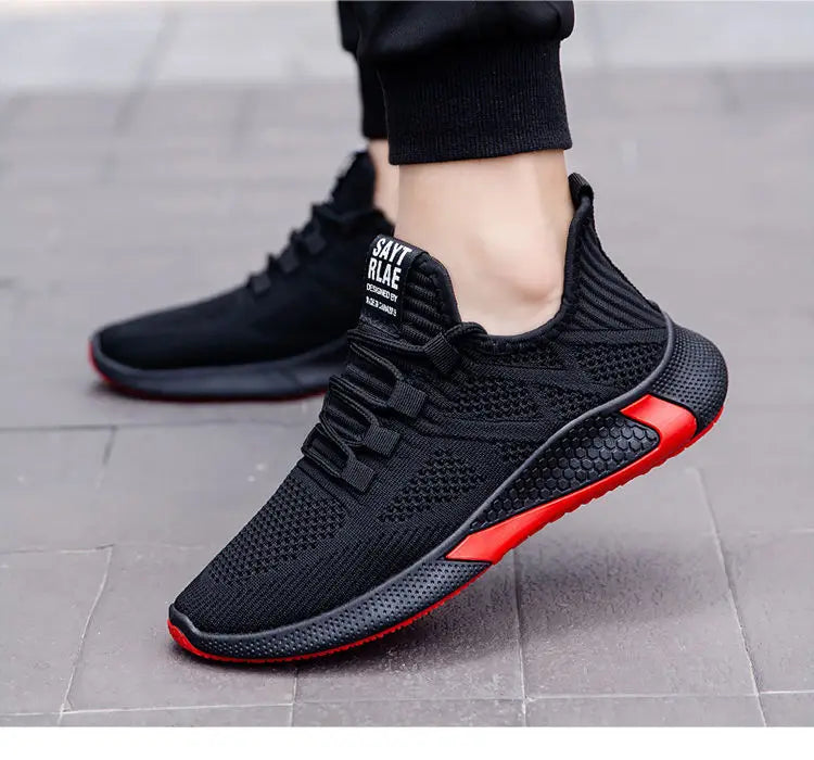 Men Casual Running Shoes Breathable Outdoor Sport Shoes Men Lightweight Facial Elastic Soft Bottom Casual Shoe Training Footwear