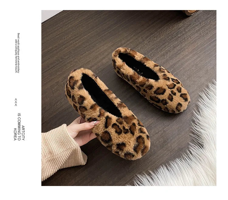 Women's Shoes 2025 New Style Warm Mink Wool Fleece Soft-soled Bean Shoes, Plus-size Women's Shoes43 Mom Shoes Luxury Shoes Women