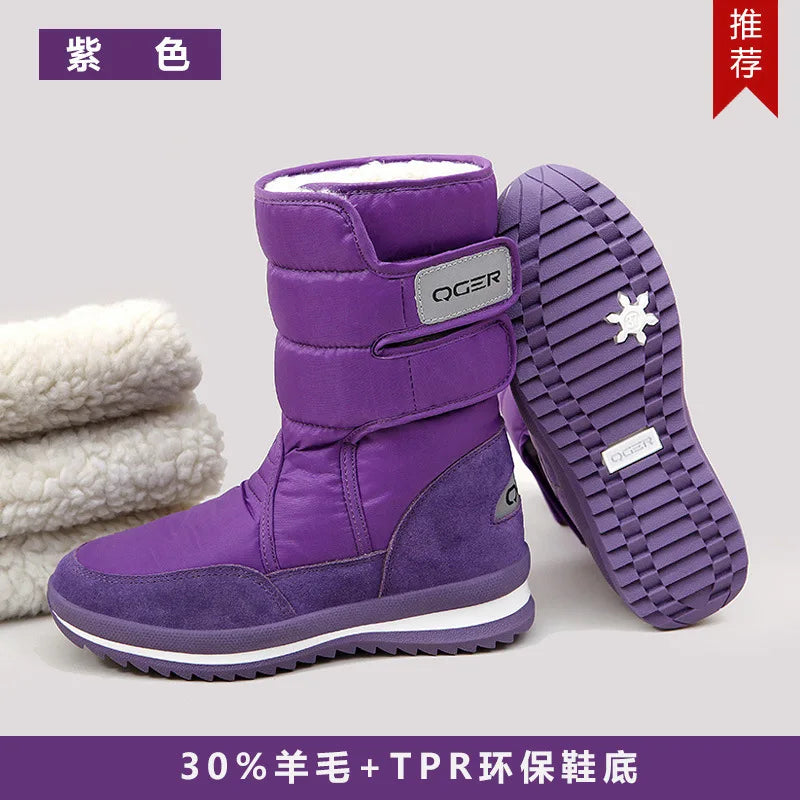Women Snow Boots Space Deer Waterproof Dropshipping With Fur Casual Ladies Work Safety Shoes Birthday  Gift Present