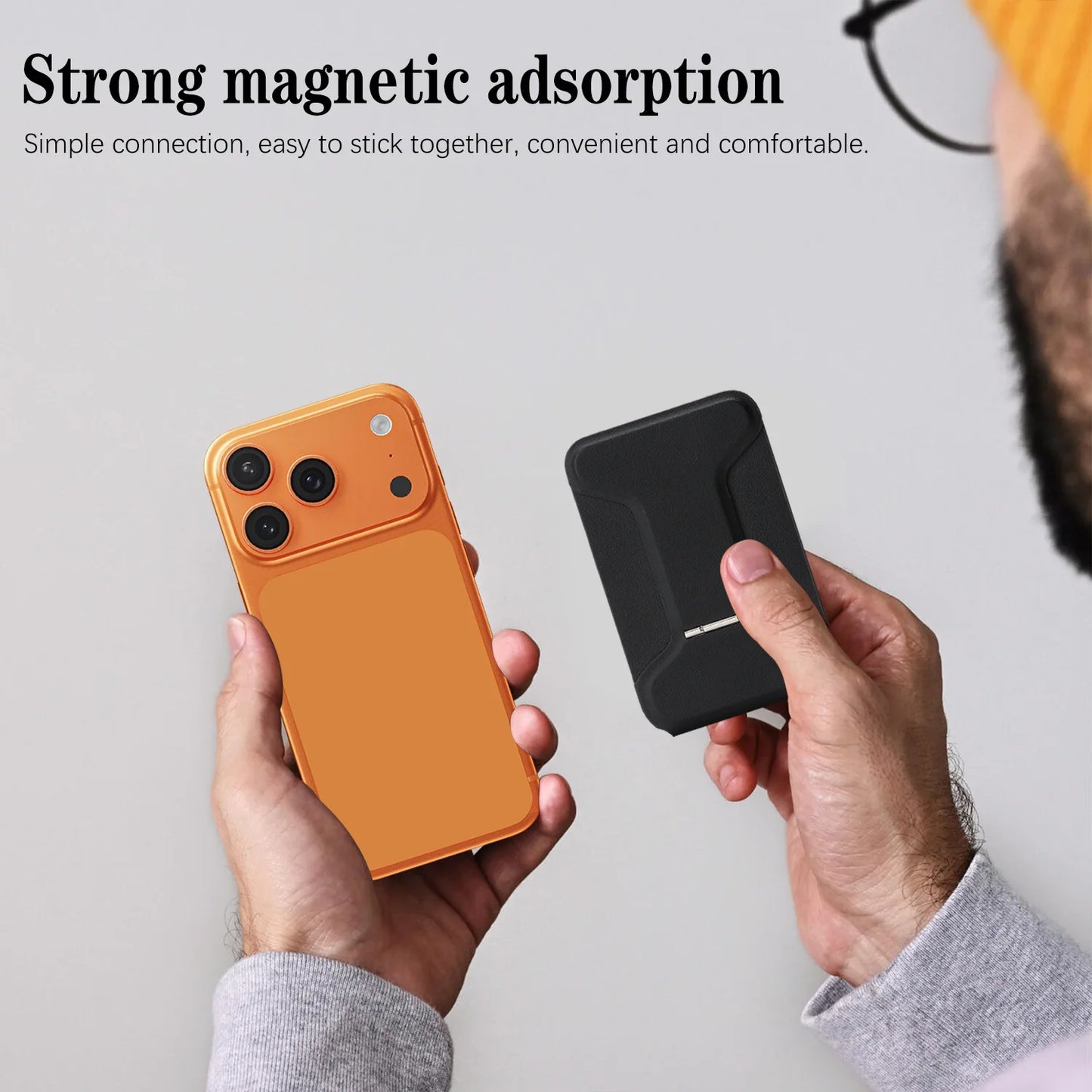 Functional Magnetic Card Holder Adjustable Stand Selfie Stick Compatible with MagSafe Card Holder