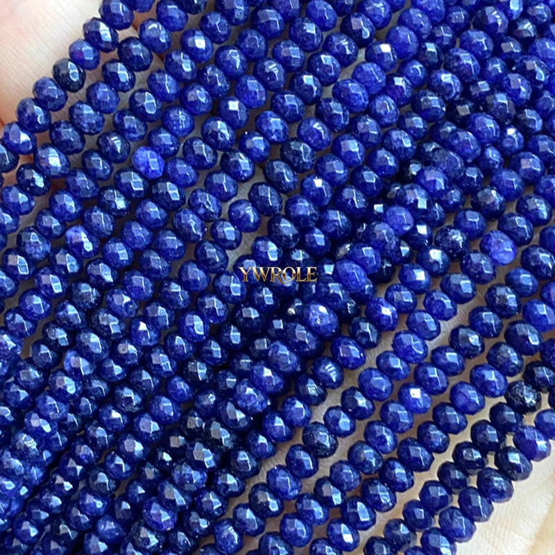 3x4mm Rondelle Faceted Natural Stone Chalcedony Tourmaline Color Loose Spacer Beads for Jewelry Making Diy Bracelet Accessories