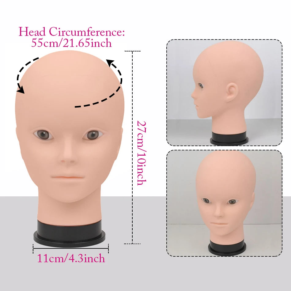 Mannequin Head Wig Stand With Adjustable Wig Tripod Stand Holder For Wigs Making Display cosmetology supplies hairdressing head