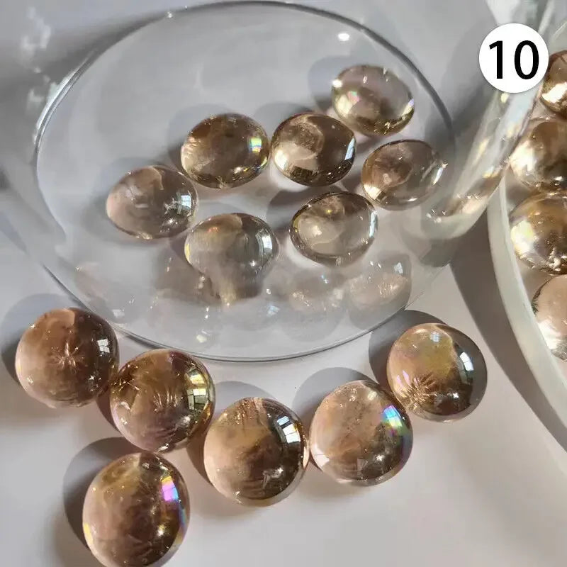 100% Natural Round Clear Quartz Crystal Bulk Tumbled Stone Mini Colourful Flat Stone Ornament Fish Tank Aquarium Decorations