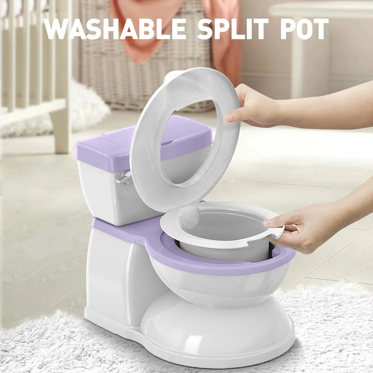 Baby Potty Training Toilet Seat，Baby Potty Toilet Seat Realistic Potty Training Seat With Sticker