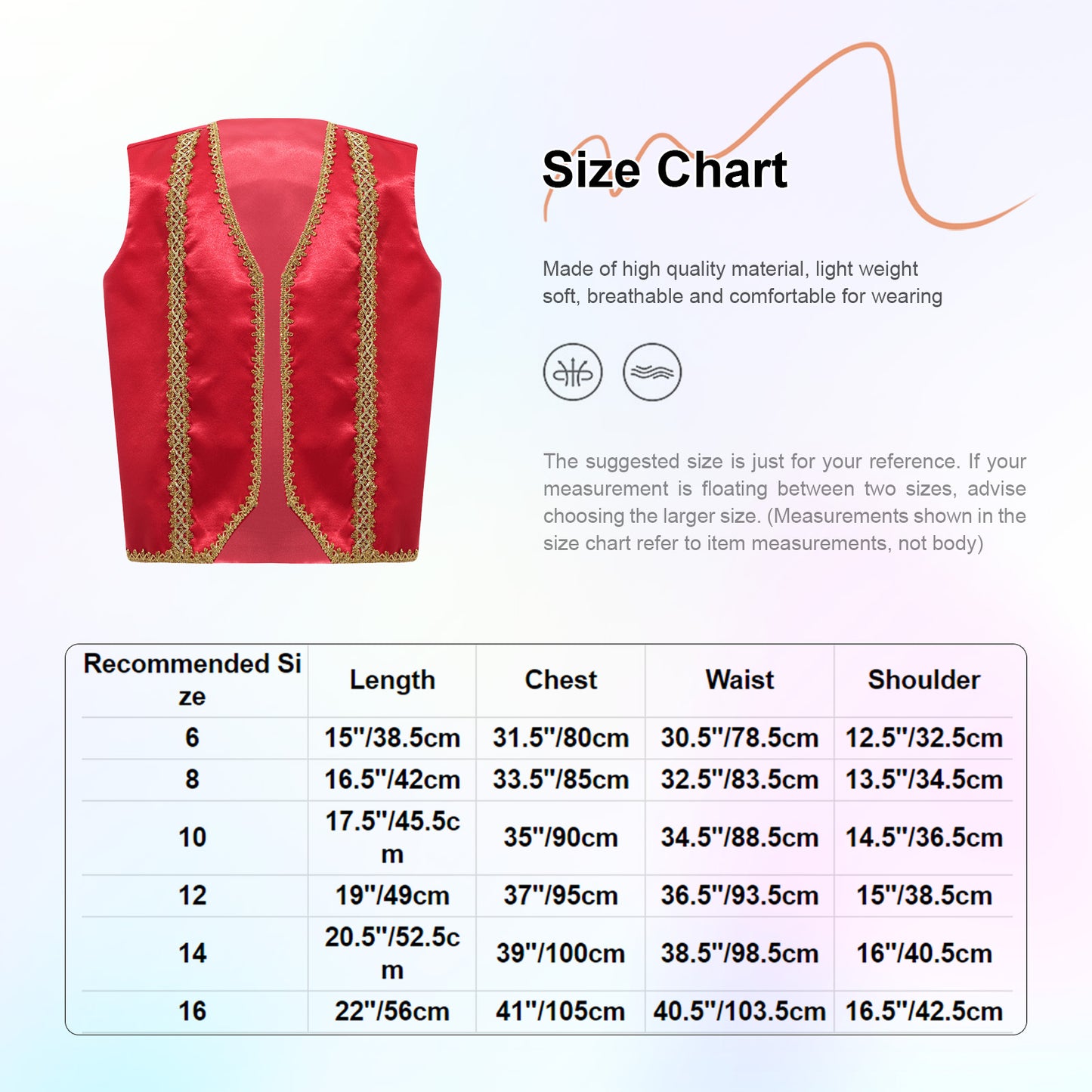 Kids Girls Boys Medieval Steampunk Costume Arabian Prince Sleeveless Golden Trim Waistcoat Vest Halloween Cosplay Fancy Dress Up
