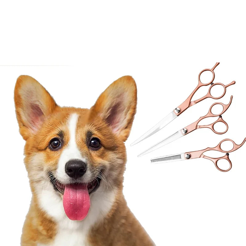 Dog Cat Grooming Tool Shears Professional Pet Cutting Thinning Scissors Set 6.0 Inch 7Inch Stainless Steel Barber Hair Cutting T