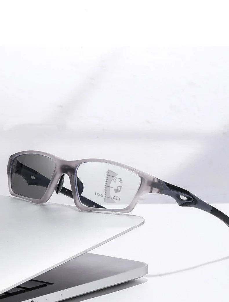 1pc Men TR90 Bifocal Anti Blue Light Reading Glasses Photochromic Presbyopic Sports Glasses for Outdoor Fishing Daily Use