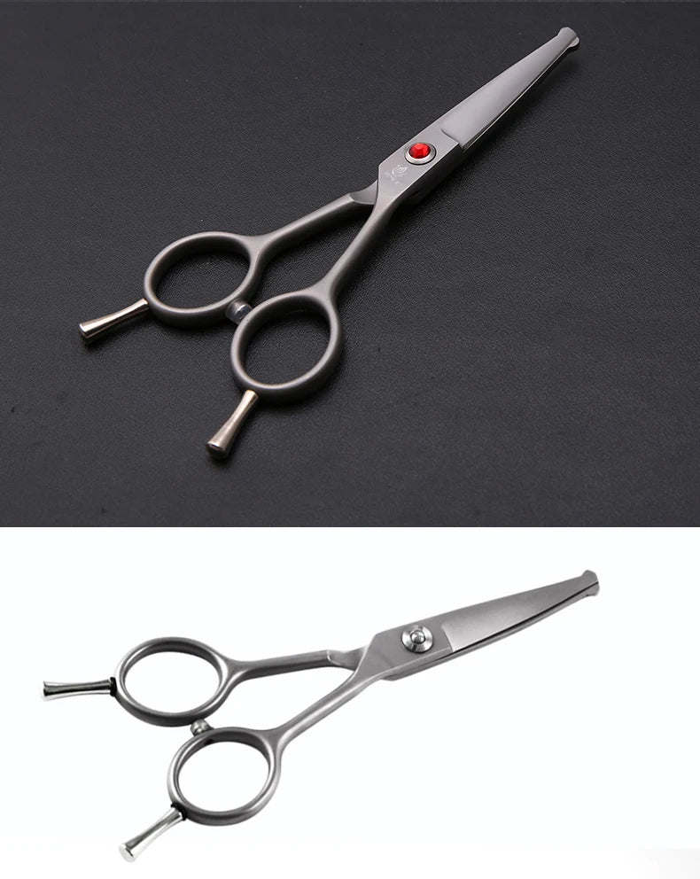 Fenice 4.5 Safety Round Tip Pet Dog Cat Grooming Cutting Scissors Dogs Hair Cutting Shear for Eyes/Face/Foot/Nose