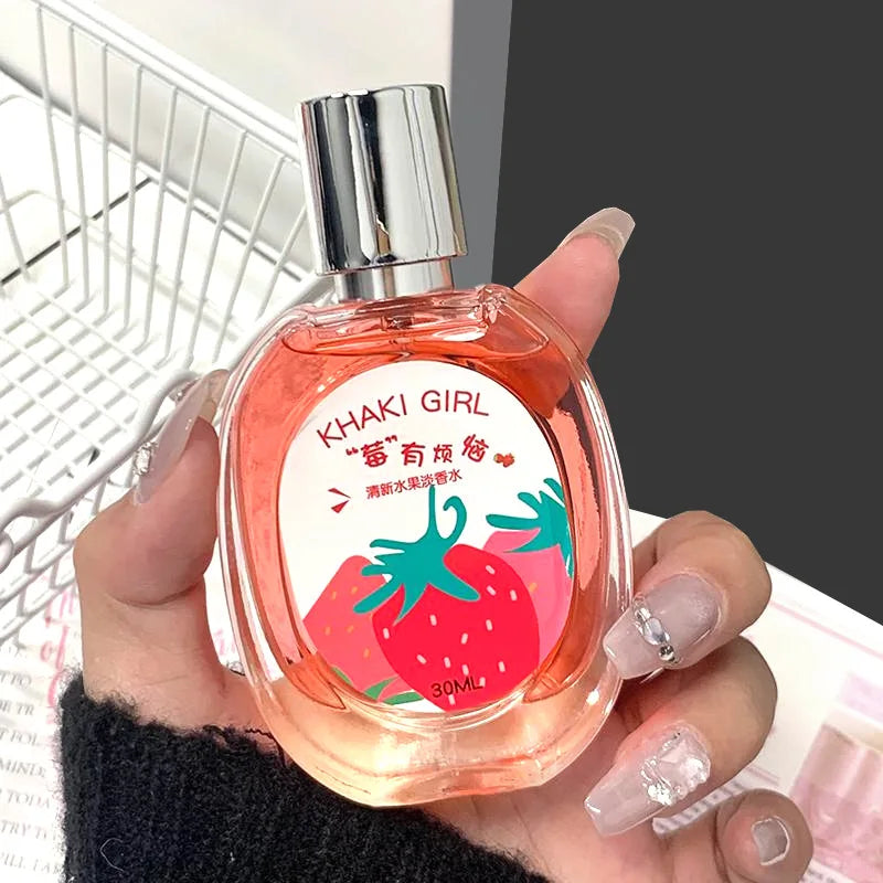 Young Girl Fruity Fragrance Women Perfume Light Long Lasting Sweet Scent of Grape Strawberry Orange 30ml Portable Fruity Perfume