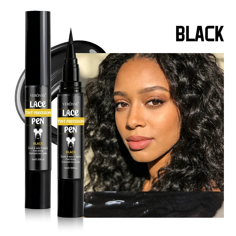4 Colors Lace Tint Precision Pen 5ml Quick Dry Conceal Lace Dye Pen Portable Lace Tinting Concealer for Lace Wig Hairline Makeup