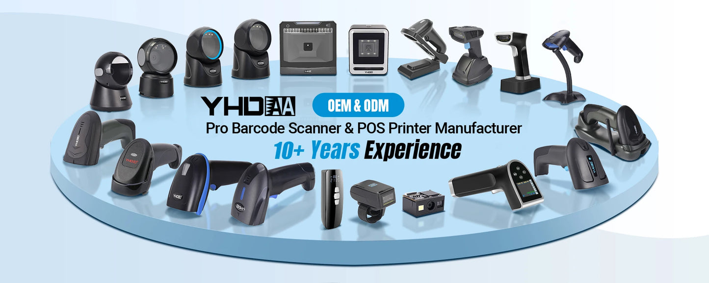 YHDAA Handheld Bluetooth Wireless 2D Barcode Scanner 1800mAh Support 20 Hours Continuous Scanning QR Code Reader