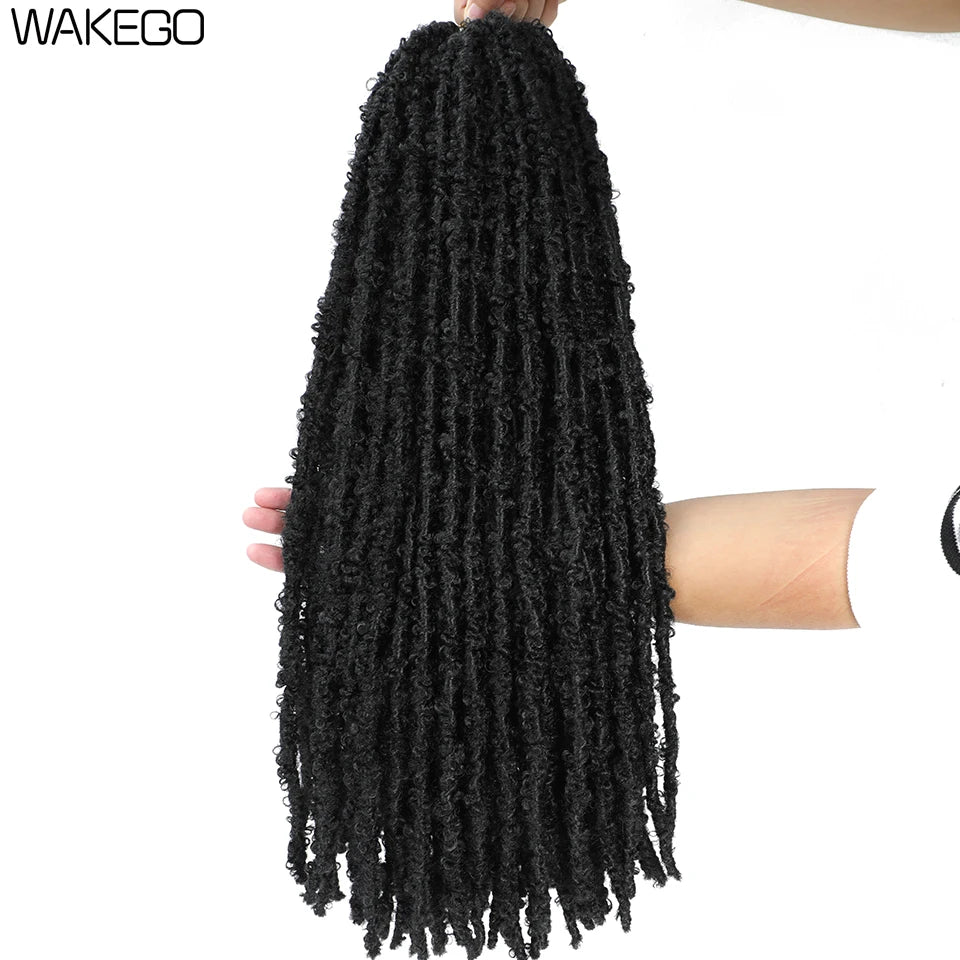 Wakego Butterfly Locs Crochet Hair 14 18 24 Inch Fausse Locks Crochet Butterfly Extensions Pre-looped Soft Locs Synthetic Braid