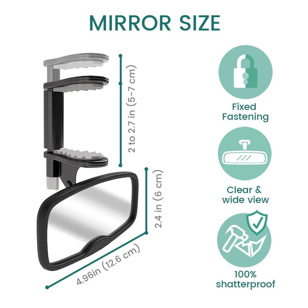 1PC & 2PC Shatterproof & Shakeproof Forward Facing Baby Car Mirror - Clip On Car Mirror for Baby, Newborn Essentials