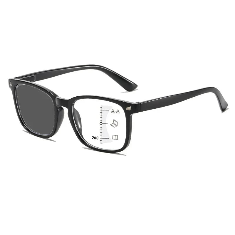 2024 Photochromic Anti Blue Reading Glasses Intelligent Far and Near Dual Light Multifocal Presbyopic Glasses Optical Eyeglass
