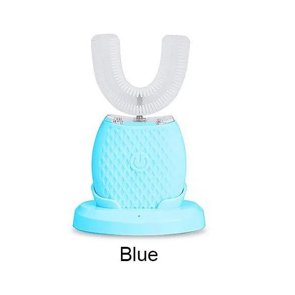 Silicone Sonic Electric Toothbrush U Shape 360 Degree Mouth Cleansing Automatic Toothbrush Cold Blue Light Teeth Whitening Brush