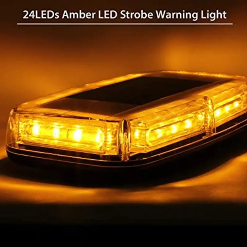 12V 60W LED Car Emergenecy Warning Flashing Lights Super Bright Amber Hazard Magnetic Beacon Lights Traffic Safety Alarm Sign
