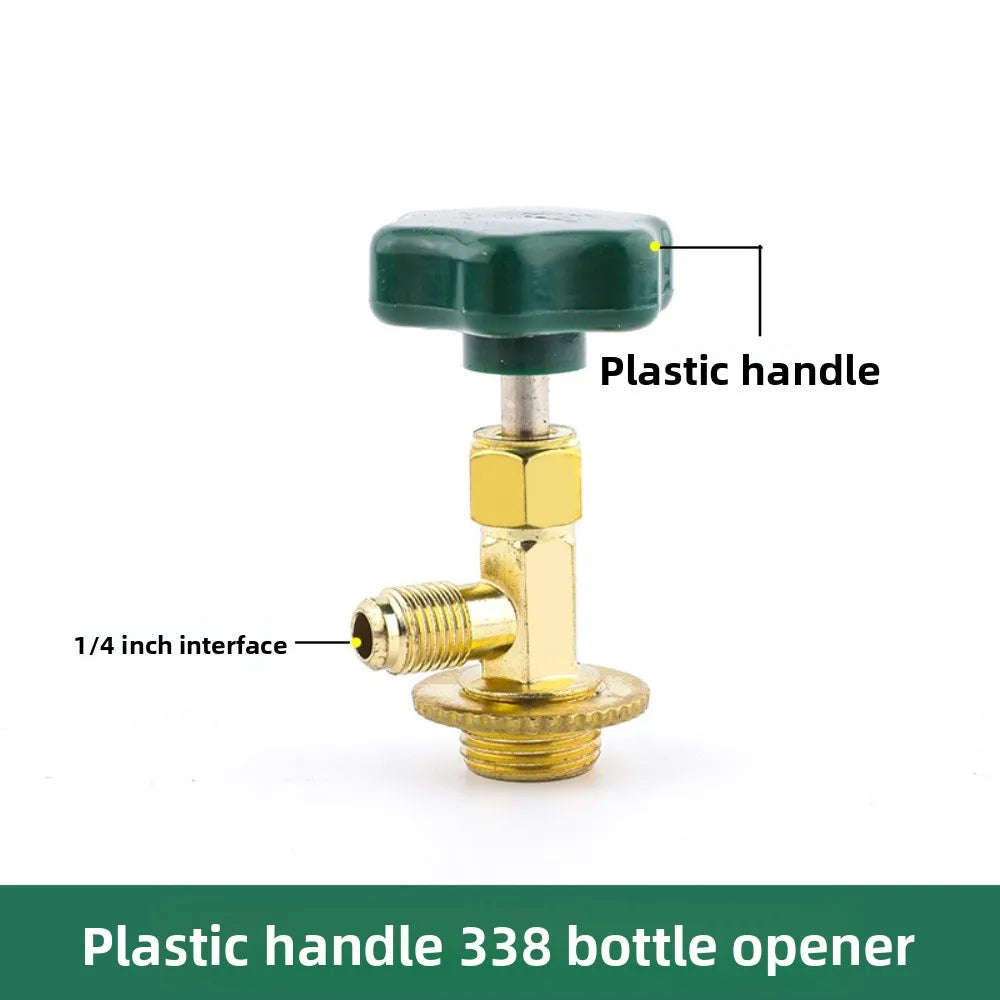 Refrigerant Bottle Opener Air Conditioner Refrigerant Can Tap Valve Bottle Opener Tool Brass Dispensing Valve R410 D4L5