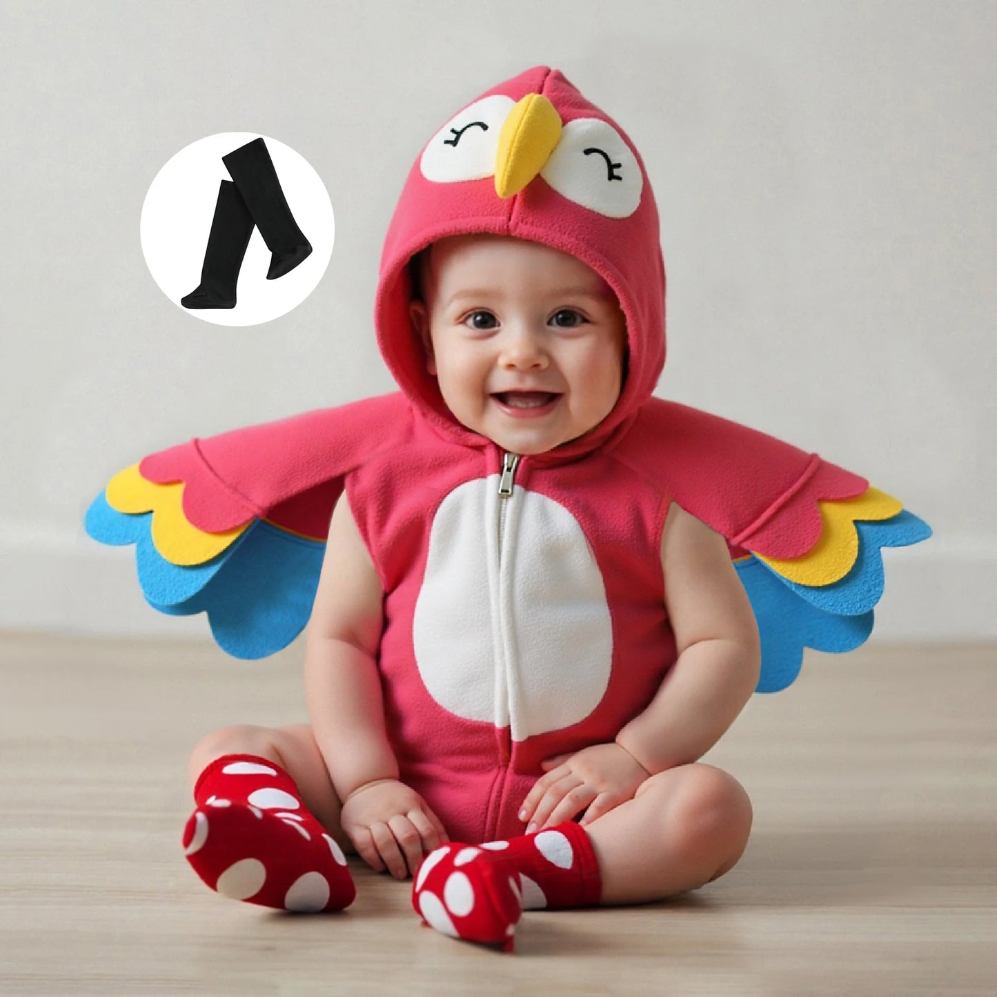 Baby Halloween Costumes Outfit Girl Boy Hooded Romper Jumpsuit With Long Socks Bird Cosplay Costumes Clothes