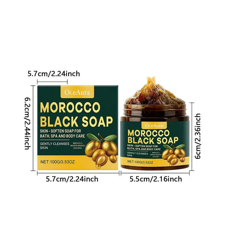 1/2/3pcs Morocco Black Soap Deep Cleaning Remove Dead Skin Cells Gentle Care Body Moisturizing Brighten Skin Smoothing Soap 100g