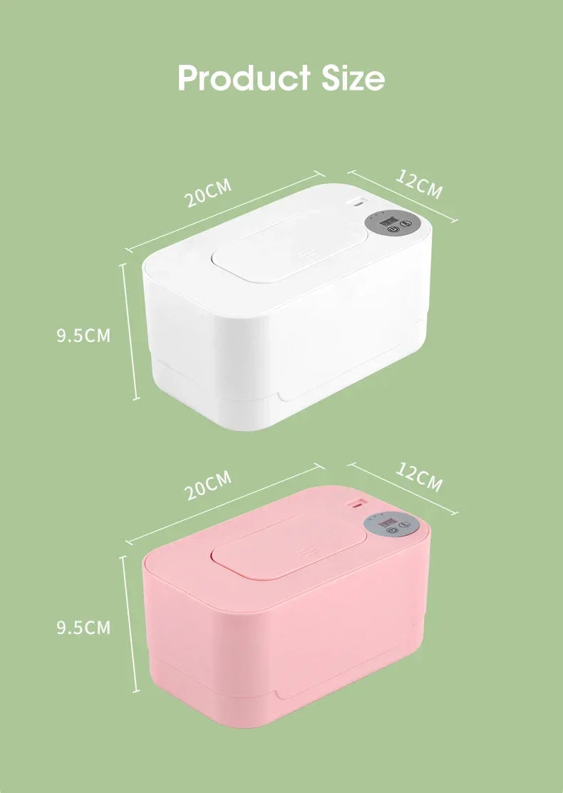 Portable USB Baby Wipe Warmer With LED Display Wet Towel Dispenser Heating Box For Home Car Travel Diaper Changing
