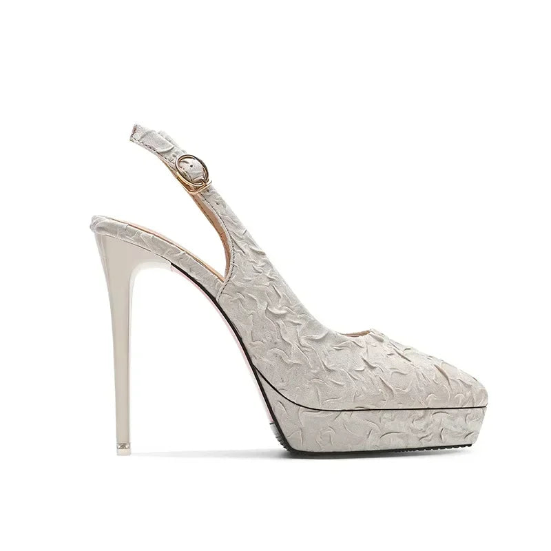 Women Baotou Platform Sandals Block High Heels Solid Shoes Sexy Party Stiletto Heel Women Dress Shoes Sandalias De Mujer 2024