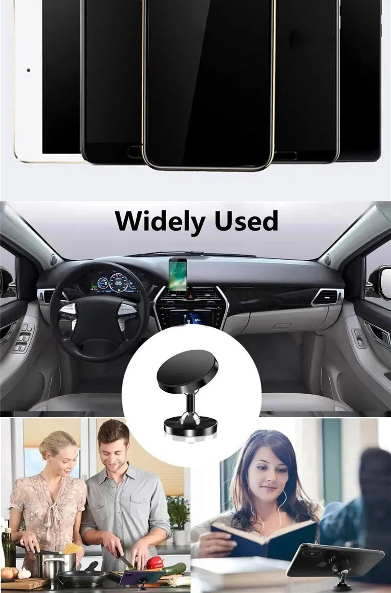 Creative Dual Axis Alloy Magnetic Car Bracket 720° Rotation Double Ball Magnetic Phone Holder for Any Model Phone