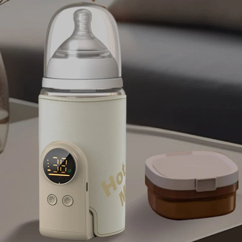 ‌6000mAh Smart Rechargeable Portable Feeding Bottle Warmer Travel Set Instant Heating Temperature Control for Baby Milk