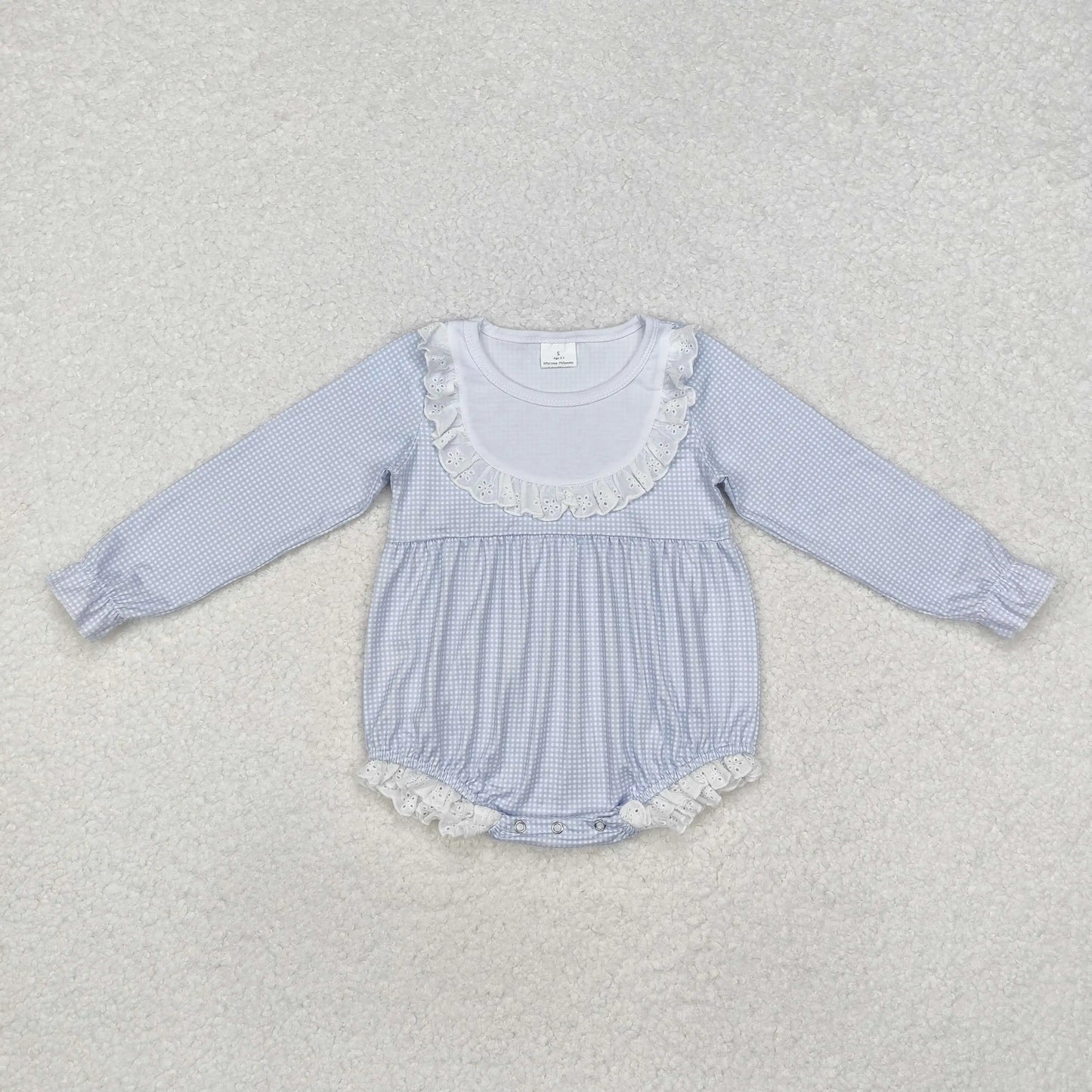 Duck Embroidery Blue Color Baby Summer Romper Wholesale RTS Kids Boutique Infant Factory Price Toddlers High Quality Baby Romper