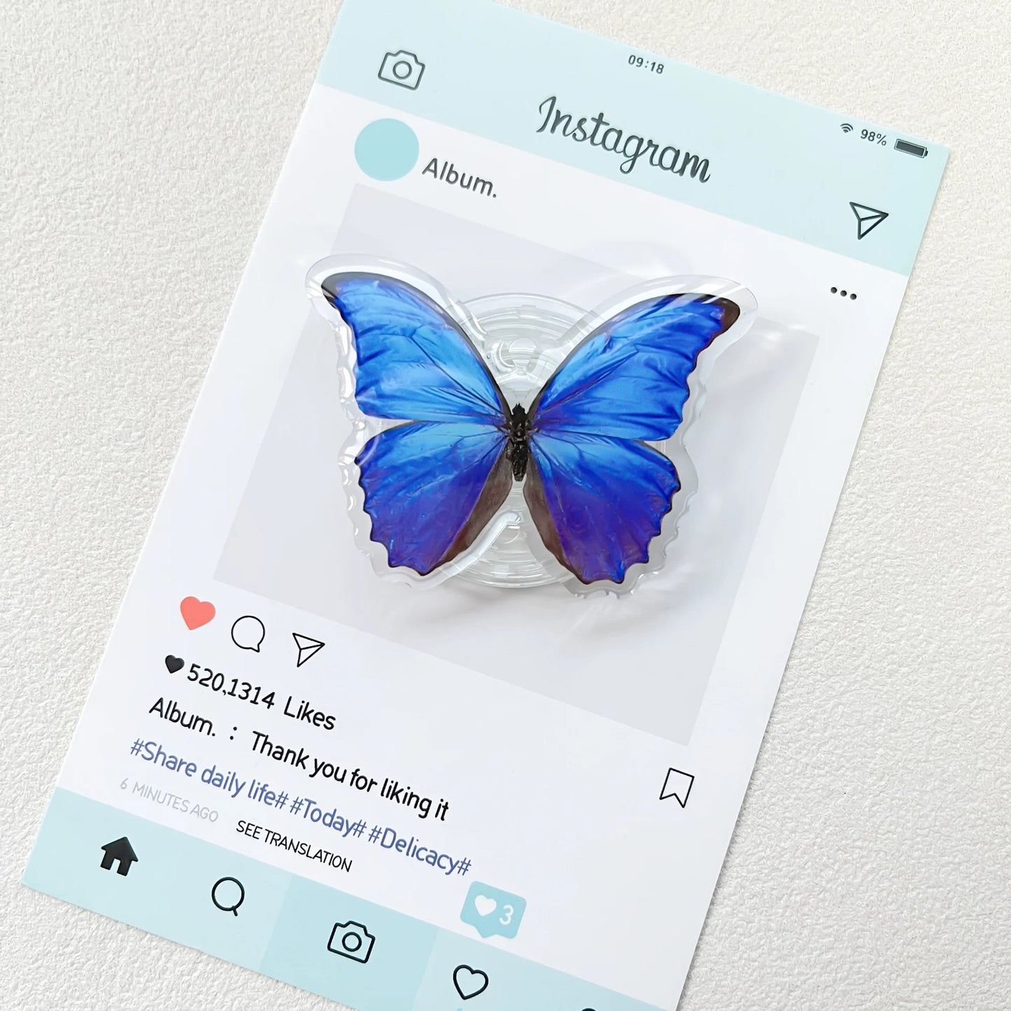 Cute Butterfly Phone Grip Griptok Holder Ring For iPhone 16 15 Universal Lovely Bowknot Phone Stand Bracket Poppings Socket