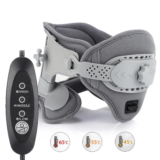 3 in 1 Neck Cervical Traction Electric Heating Spine Stretcher Support Collar Home Chiropractic Tool Spine Neck Posture Brace