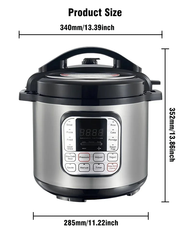 5L Electric Pressure Cooker Stainless steel Smart Multicooker for Kitchen Slow Cooker Rice Cooker Steam Pot Food Warmer 220V