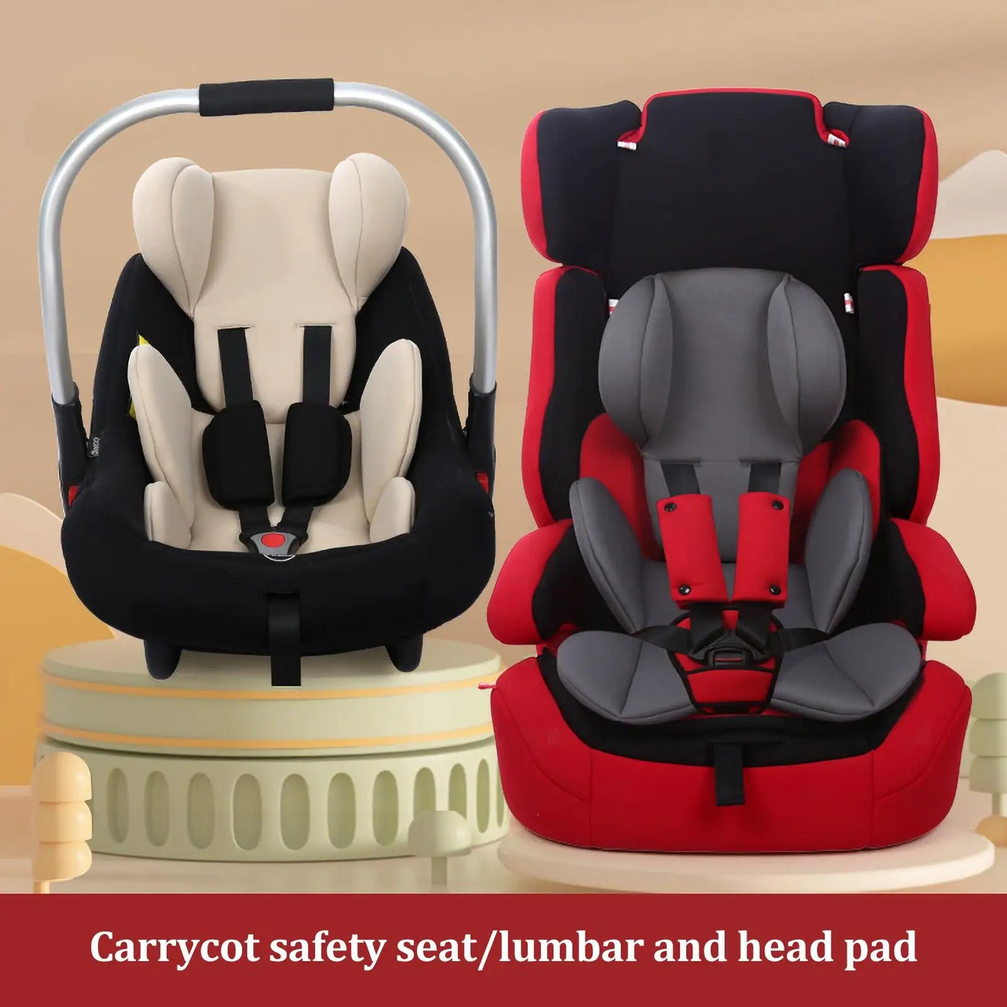 Baby Stroller Cushion Soft Stroller Cushion Pads Head Neck Seat Insert Pad Infant Car Seat Insert Baby Stroller Accessories