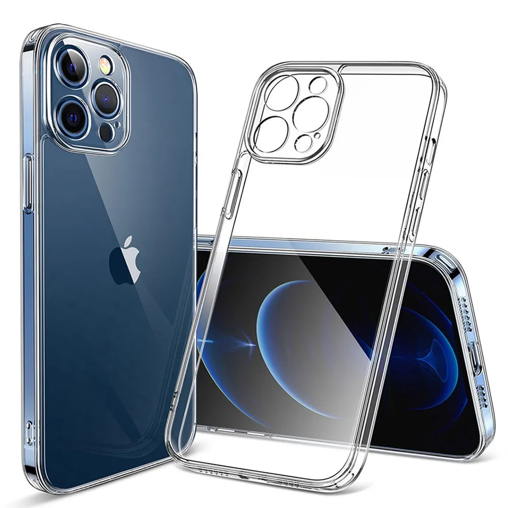Clear Case For iPhone 16 15 14 13 12 11 Pro Max 16e Silicone Cover For iPhone 13 Mini X XS Max XR 7 8 Plus Transparent Cover