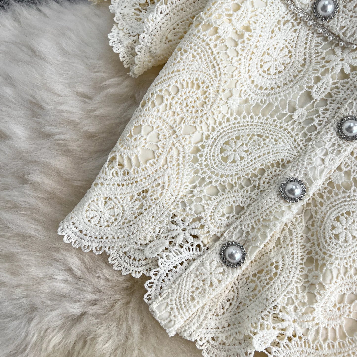 Women Two Piece Sets Skirt Set Embroidery Lace Hollow Out Half Sleeve Shirt Long Skirts A Line High Waist Elegant Work Spring