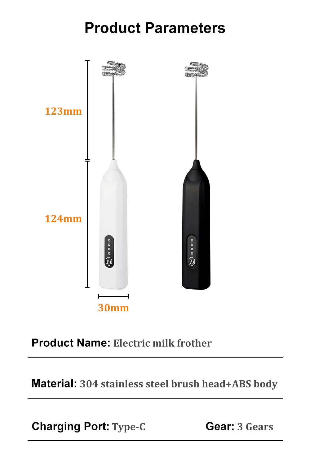 Electric Milk Frother Egg Beater Mini Portable Coffee Whisk Mixer USB Rechargeable Milk Foamer Maker Wireless Handheld Stirrer