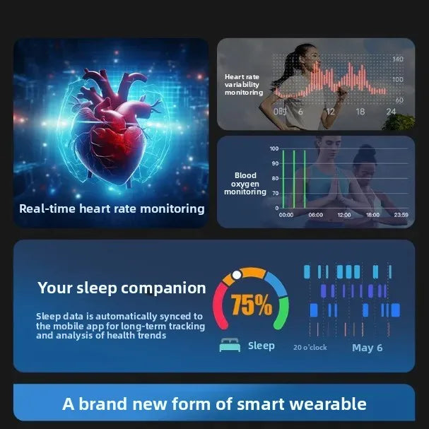Colorful Abalone Shell Smart Ring Fitness Tracker Heart Rate Blood Oxygen Sleep Health Monitor Intelligent Jewelry Accessories