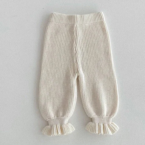 2024 New Autumn Toddler Baby Girl Knitting Clothes Suit Long Sleeved Solid Color Knitted Sweater+Pants Children Clothes Set