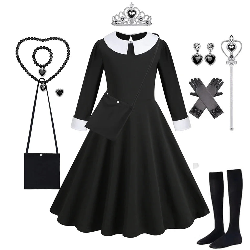Halloween Dress Girl Costume for Girls Black Dress