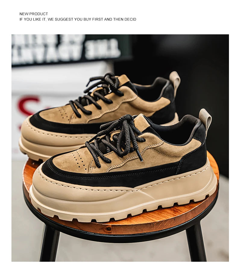 Loafers Casual Sneaker Thick Bottom Men's Sneakers Fashion Sports and Leisure Wear-resistant Shoes for Men Soft and Comfortable