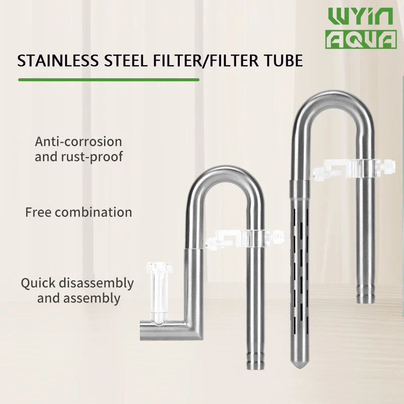 WYIN Aquarium filter stainless steel filter tube oil film outlet docking inner diameter water pipe 12-16-20MM fish tank filter