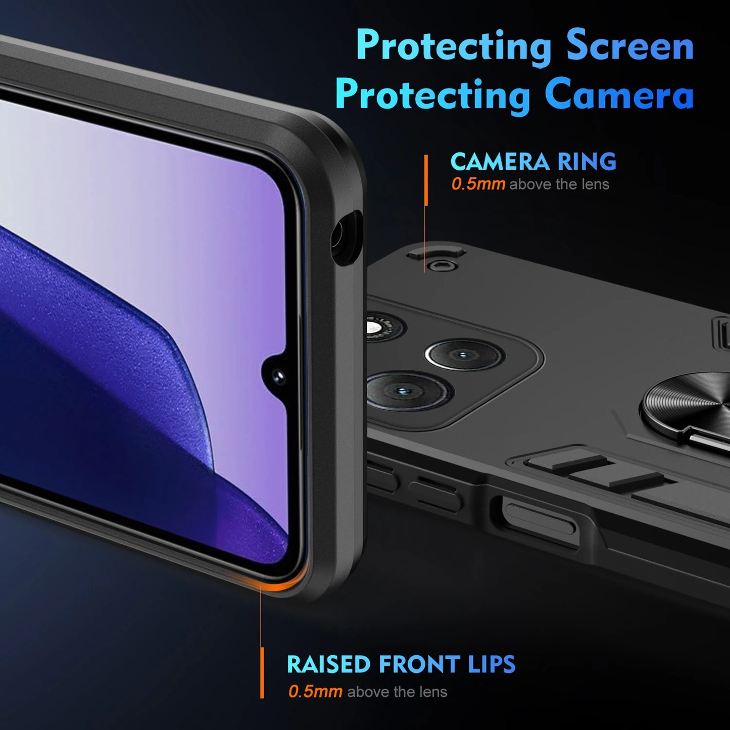 Rugger Armor Shockproof Case For Motorola Moto G15 G35 G55 G75 G06 G16 G56 G86 Power Magnetic Metal Ring Holder Cover Fundas