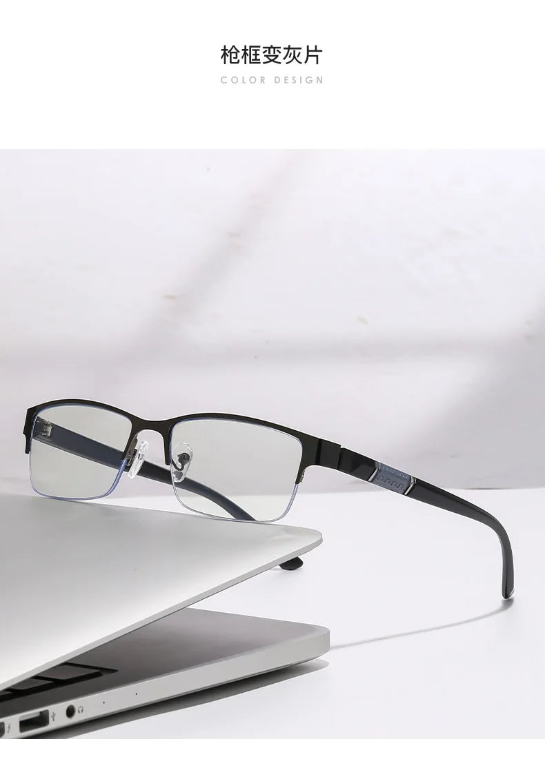 1PCS Progressive Multifocal Reading Glasses 2026New Man Woman Half-Frame Photochromic Reading Eyeglasses Versatile Outdoor Reade