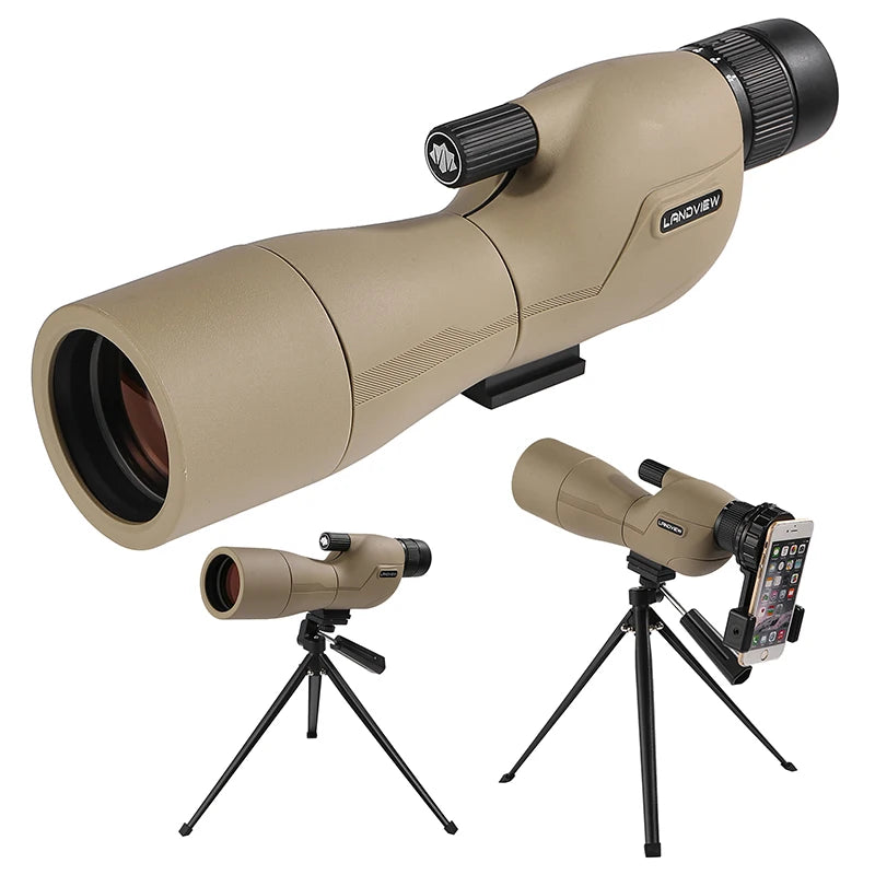 HD 25-75x60 Spotting Scope for Target Shooting with Carrying Pouch BAK4 Monocular Telescope FMC Lens for Hunting Birdwatching