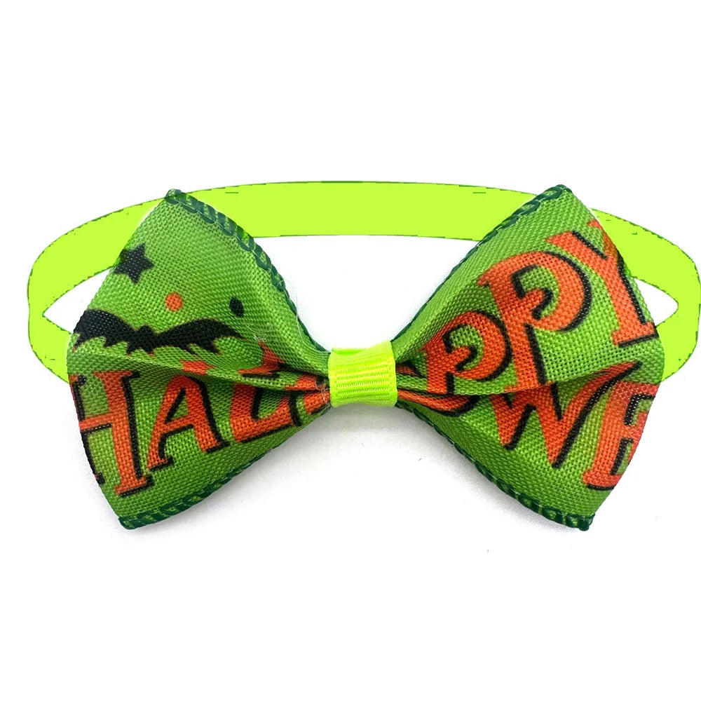 30/50 Pcs Holiday Pet Dog Bow Ties Puppy Halloween Collar Dog Bow Tie Design Puppy Collar for Small Dog Cat Grooming Products